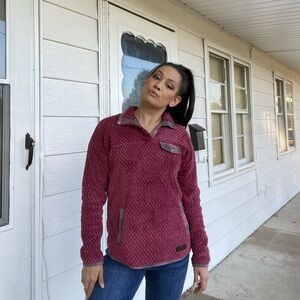 Simply Southern Maroon Plaid Pullover Sweater - Size Small, Perfect for Fall!